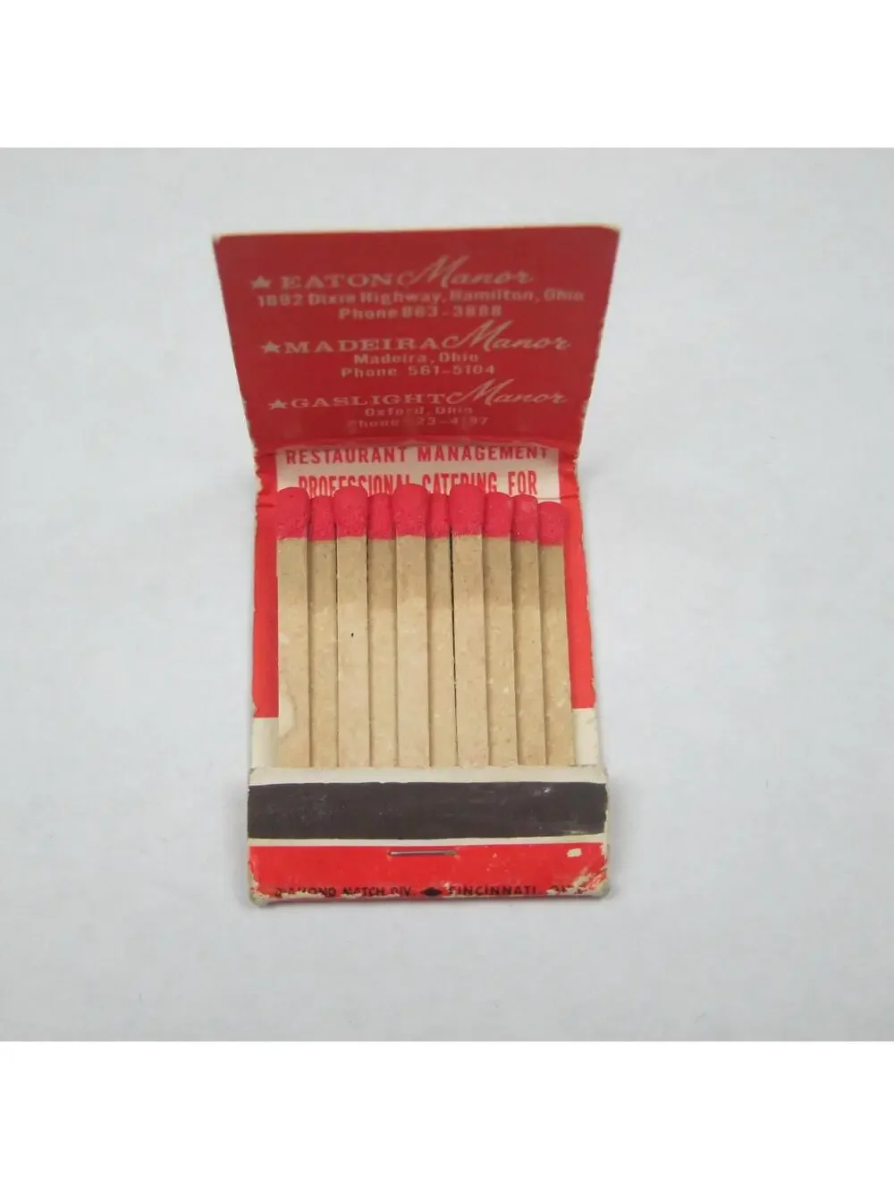 3 Vintage Matchbooks Ohio Manor Restaurants, LK Famous Foods & Amerihost Inn